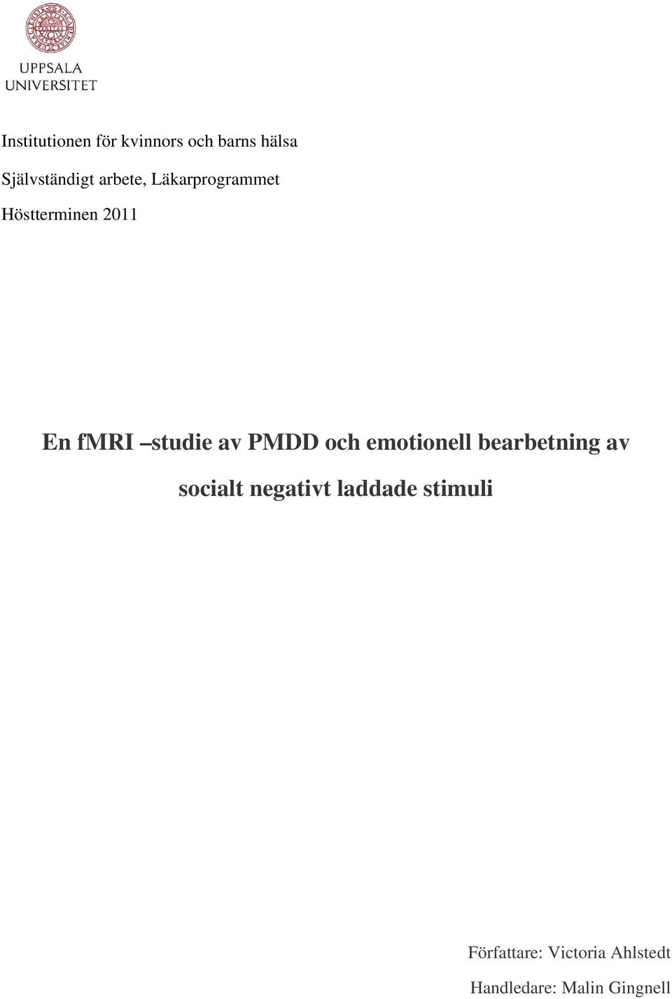 PMDD och emotionell bearbetning av socialt negativt laddade