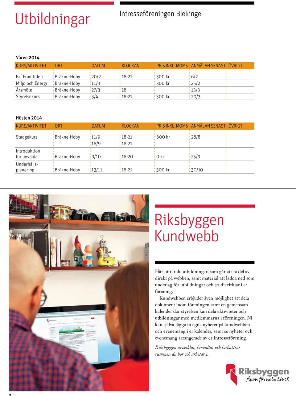 20/3 Hösten 2014 Kurs/aktivitet Ort datum Klockan Pris inkl.