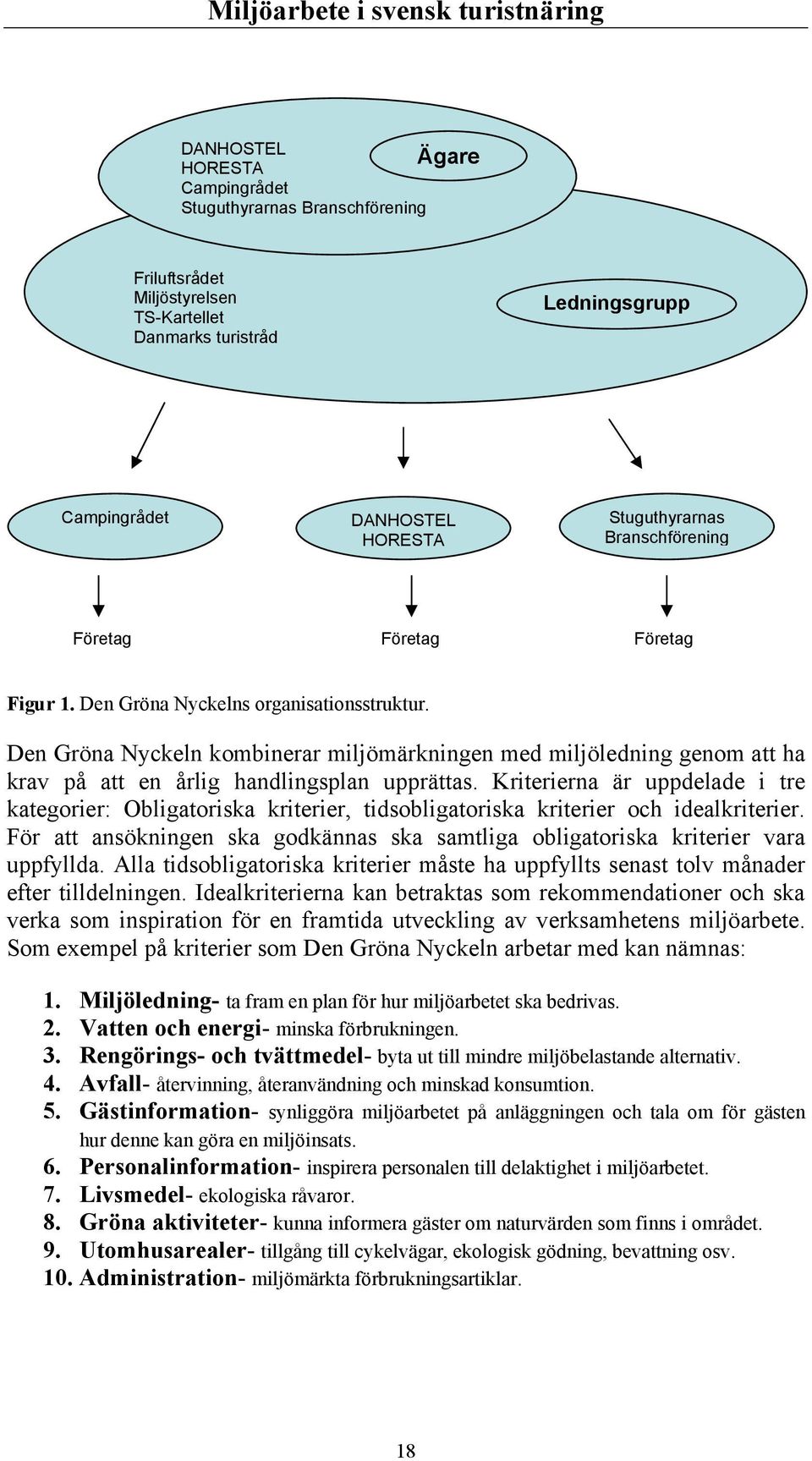 Den Gröna Nyckeln kombinerar miljömärkningen med miljöledning genom att ha krav på att en årlig handlingsplan upprättas.