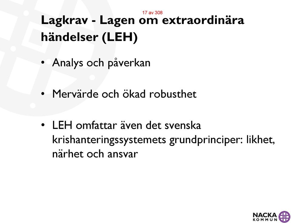 robusthet LEH omfattar även det svenska