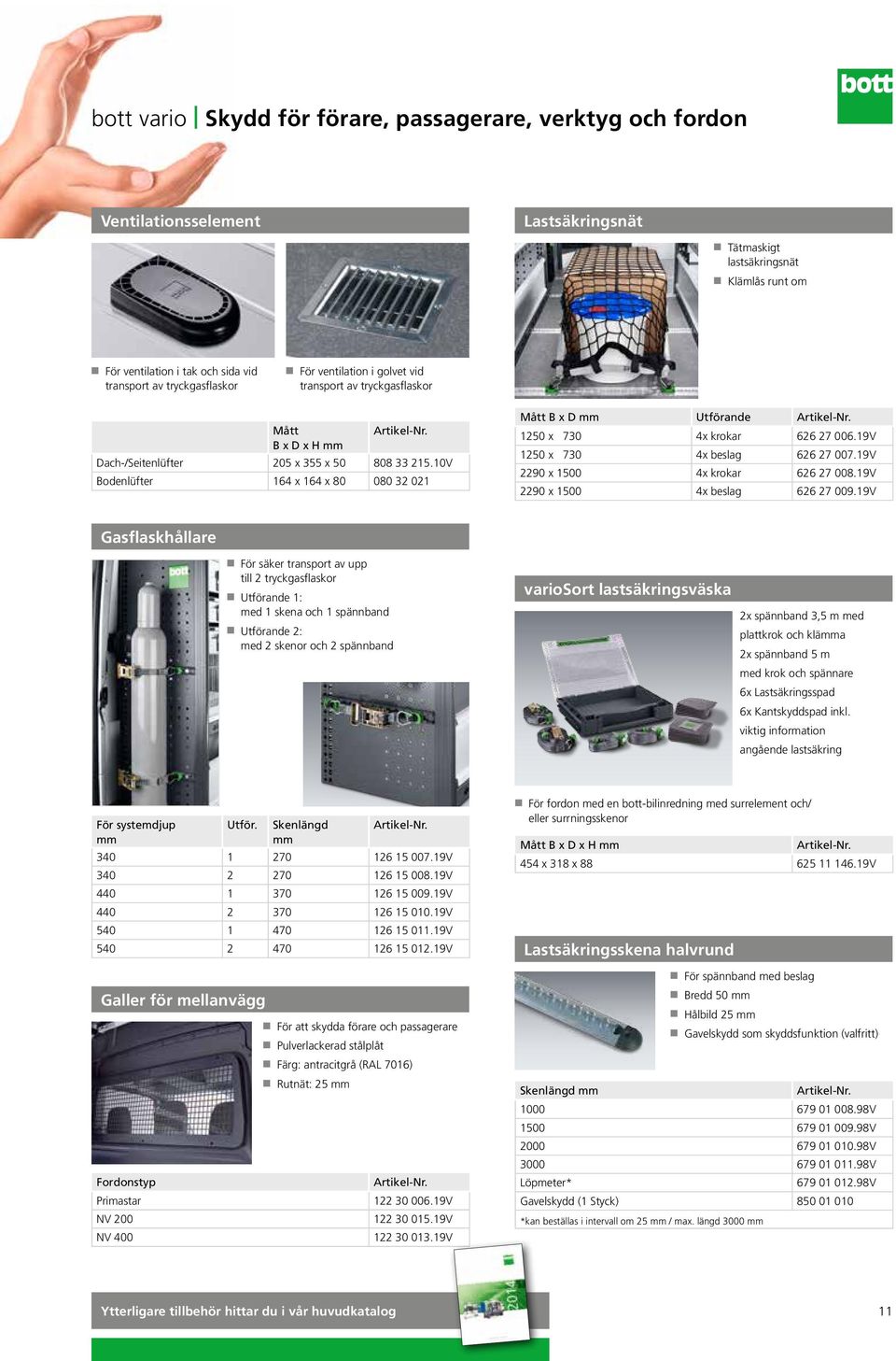 10V Bodenlüfter 164 x 164 x 80 080 32 021 Mått B x D mm Utförande 1250 x 730 4x krokar 626 27 006.19V 1250 x 730 4x beslag 626 27 007.19V 2290 x 1500 4x krokar 626 27 008.