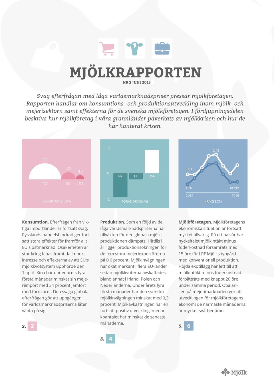 I fördjupningsdelen beskrivs hur mjölkföretag i våra grannländer påverkats av mjölkkrisen och hur de har hanterat krisen.