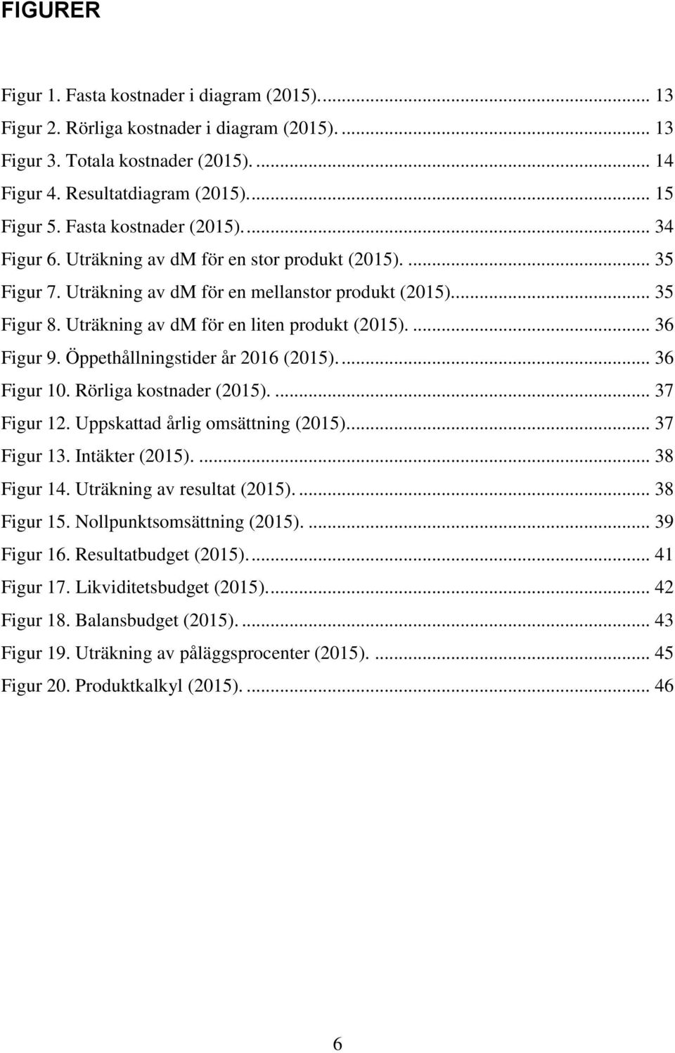 Uträkning av dm för en liten produkt (2015).... 36 Figur 9. Öppethållningstider år 2016 (2015)... 36 Figur 10. Rörliga kostnader (2015).... 37 Figur 12. Uppskattad årlig omsättning (2015).