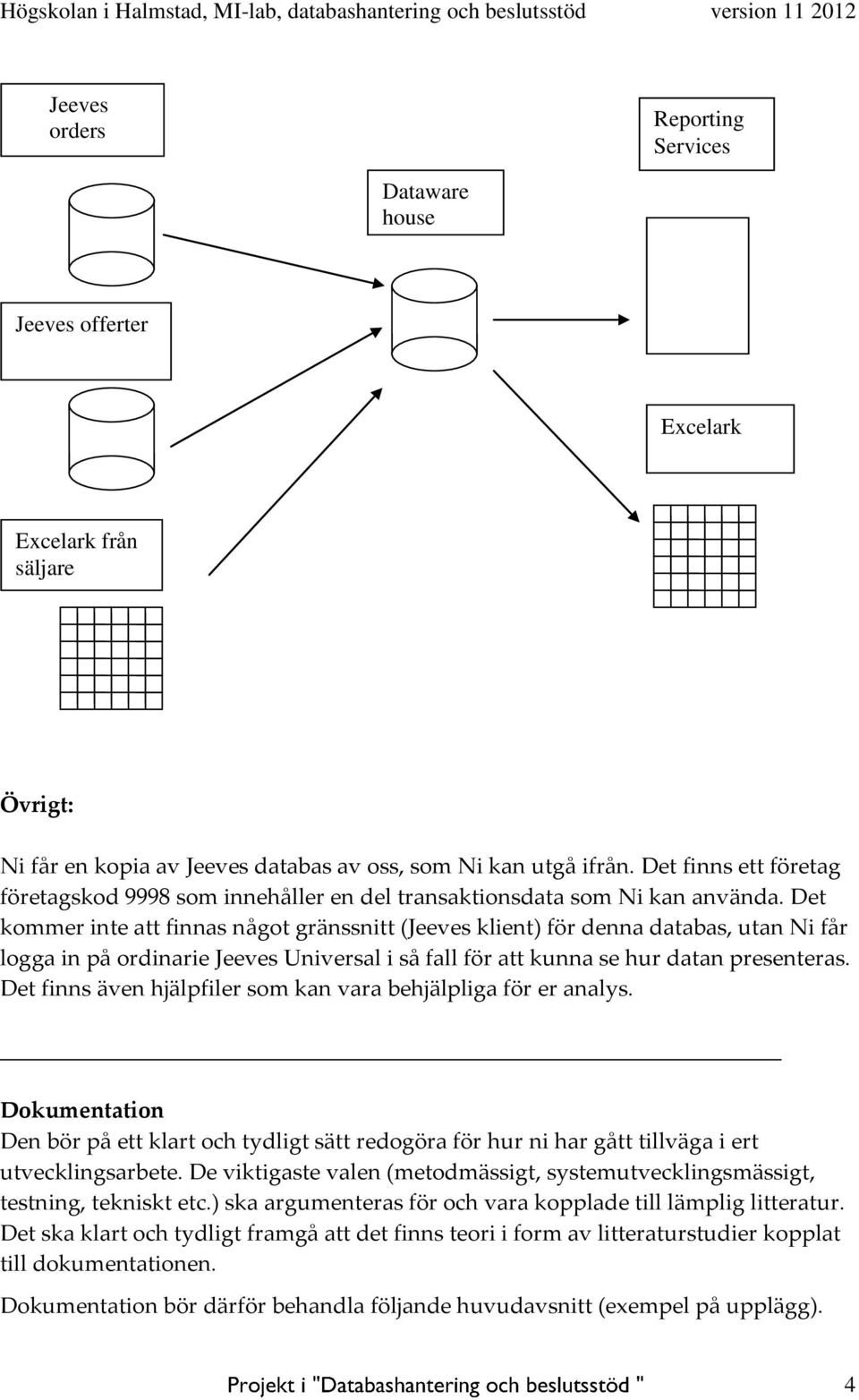 Det kommer inte att finnas något gränssnitt (Jeeves klient) för denna databas, utan Ni får logga in på ordinarie Jeeves Universal i så fall för att kunna se hur datan presenteras.