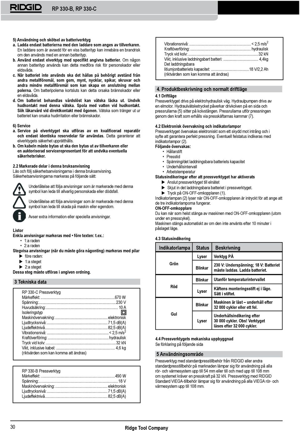 Om någon annan batterityp används kan detta medföra risk för personskador eller eldsvåda. c.