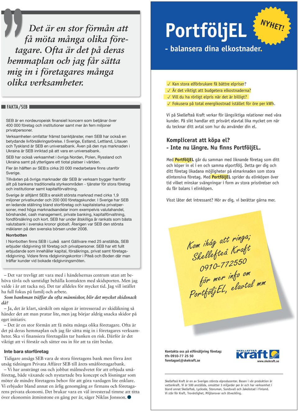 Verksamheten omfattar främst banktjänster, men SEB har också en betydande livförsäkringsrörelse. I Sverige, Estland, Lettland, Litauen och Tyskland är SEB en universalbank.