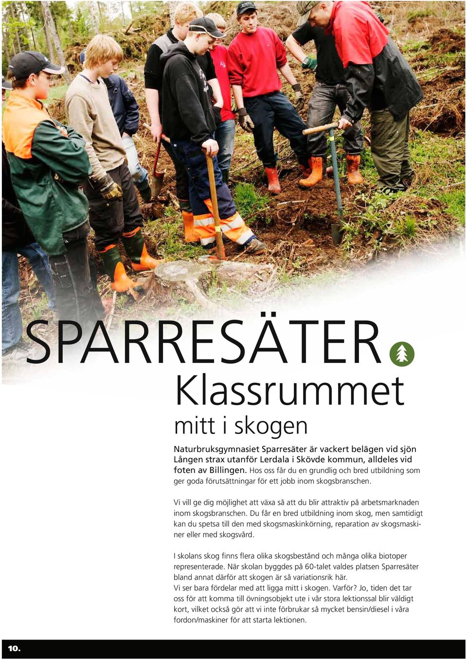 Vi vill ge dig möjlighet att växa så att du blir attraktiv på arbetsmarknaden inom skogsbranschen.