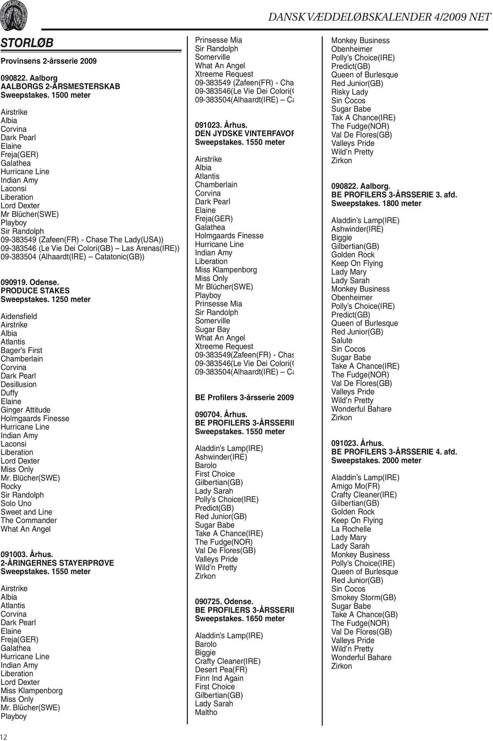 09-383549 - Chase (Zafeen(FR) The Lady) - Chase The Lady) (Le Vie 09-383546 Dei Colori(GB) (Le Vie Dei Las Colori(GB) Arenas(IRE)) Las Arenas(IRE)) (Alhaardt(IRE) 09-383504 Catatonic(GB))