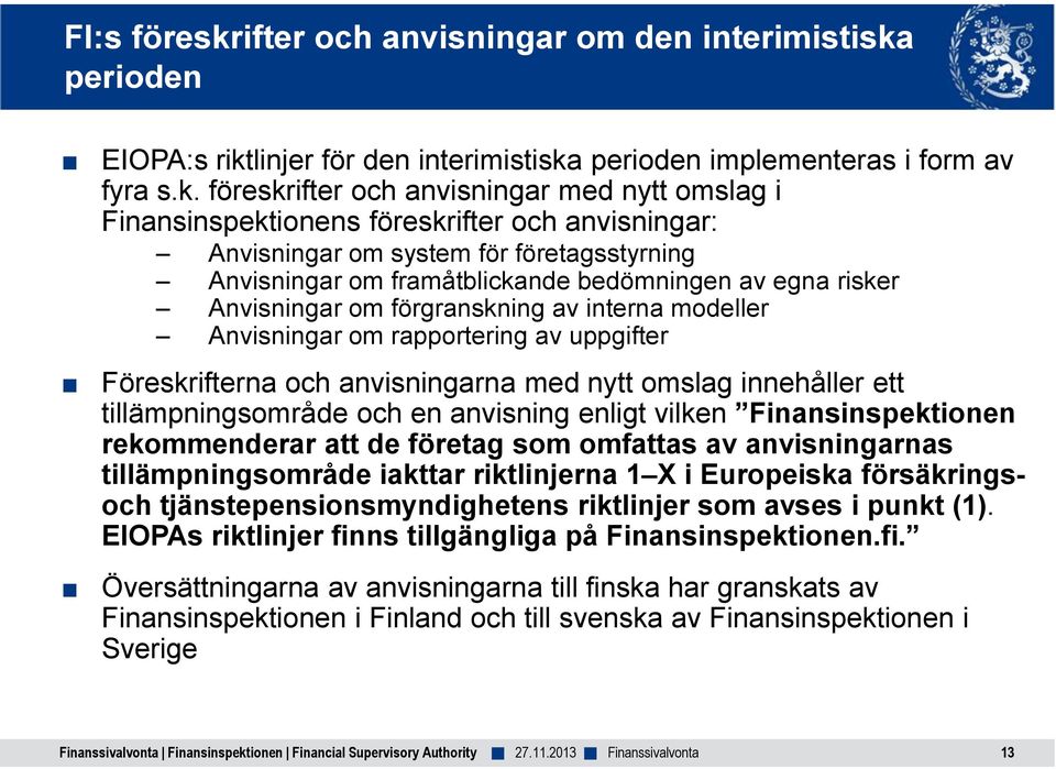 perioden EIOPA:s rikt