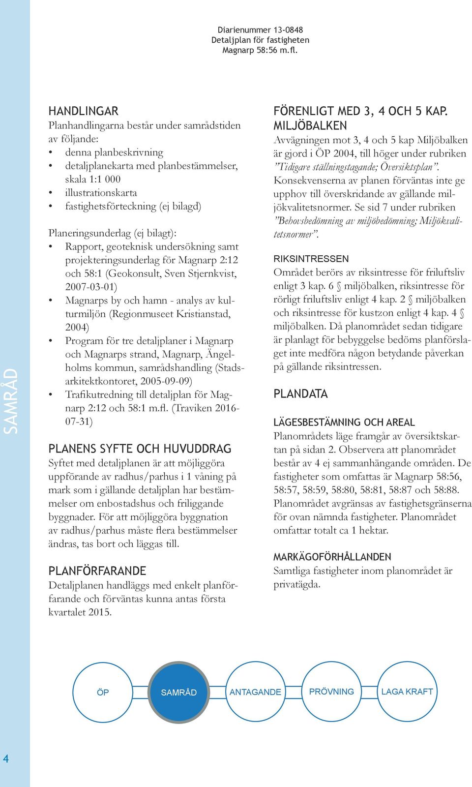 kulturmiljön (Regionmuseet Kristianstad, 2004) Program för tre detaljplaner i Magnarp och Magnarps strand, Magnarp, Ängelholms kommun, samrådshandling (Stadsarkitektkontoret, 2005-09-09)