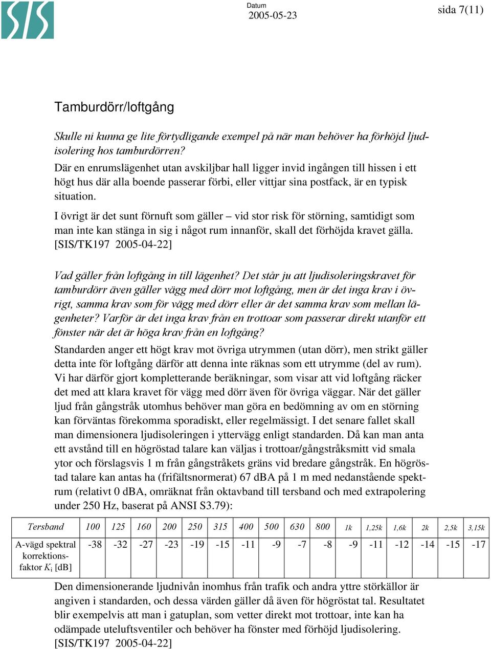 I övrigt är det sunt förnuft som gäller vid stor risk för störning, samtidigt som man inte kan stänga in sig i något rum innanför, skall det förhöjda kravet gälla.