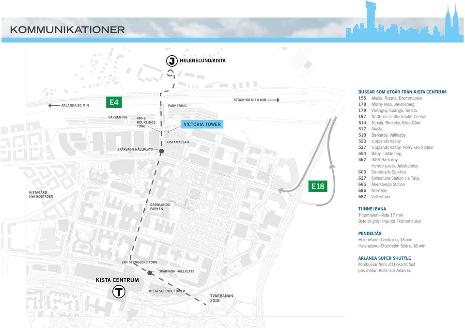 Jakobsberg 179 Vällingby, Spånga, Tensta 197 Nattbuss till Stockholm Central 514 Tensta, Rinkeby, Kista Gård 517 Akalla 518 Barkarby, Vällingby 53 Upplands Väsby 537 Upplands Väsby, Norrviken Station