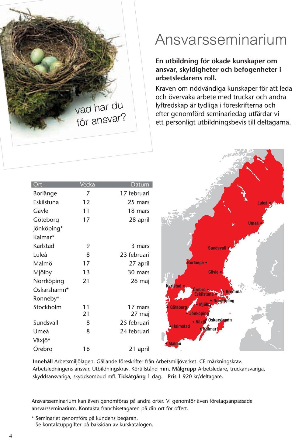 utbildningsbevis till deltagarna.