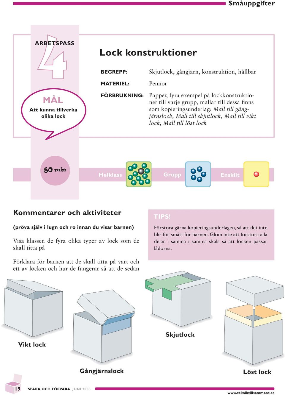 Kommentarer och aktiviteter TIPS!