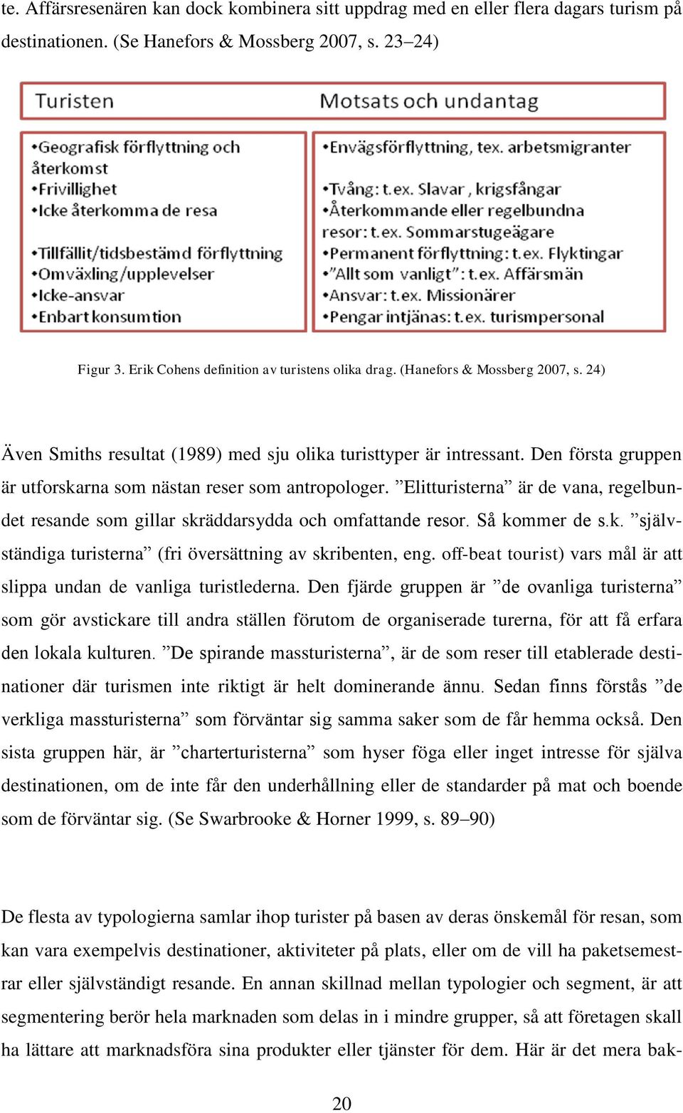 Elitturisterna är de vana, regelbundet resande som gillar skräddarsydda och omfattande resor. Så kommer de s.k. självständiga turisterna (fri översättning av skribenten, eng.