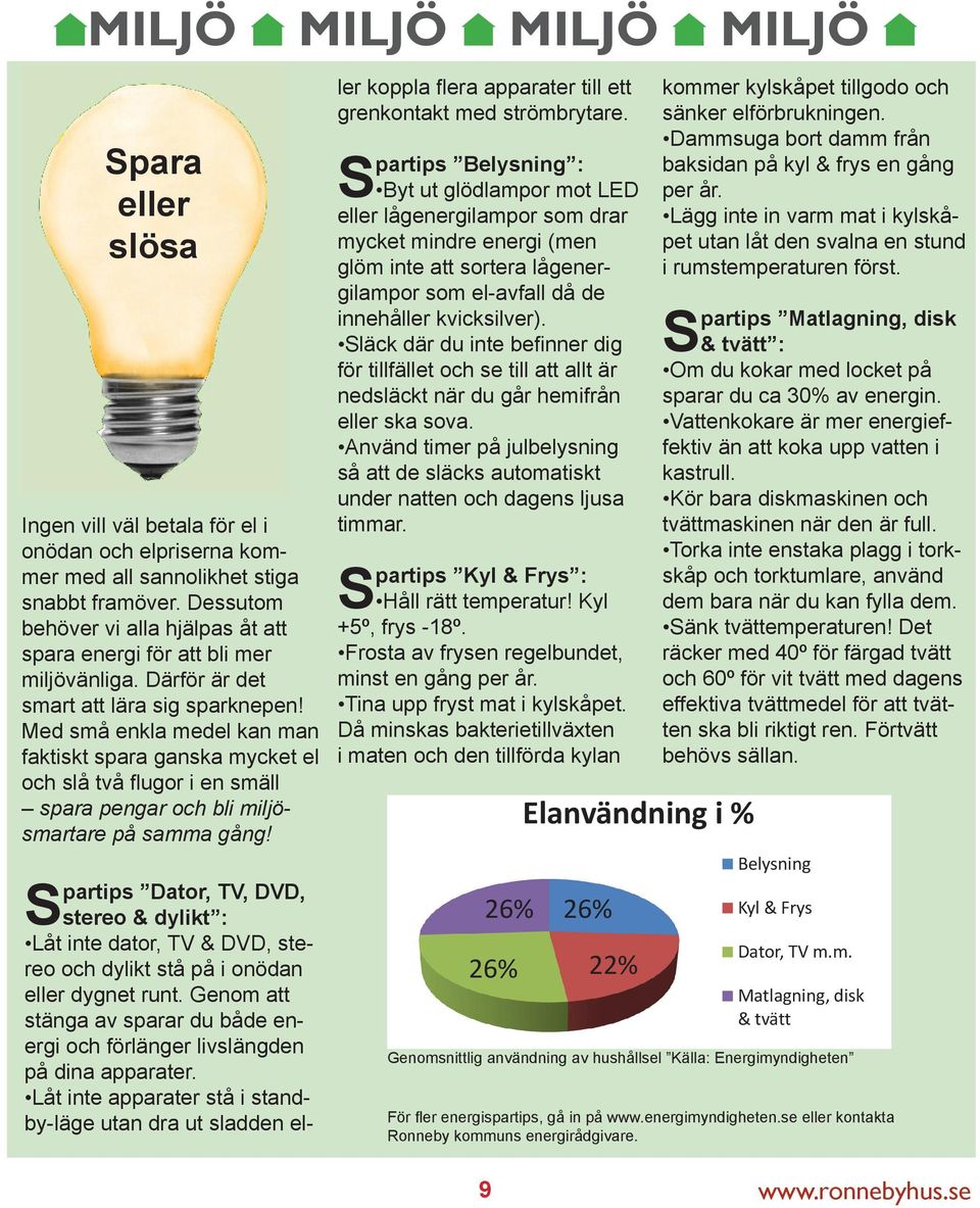 Med små enkla medel kan man faktiskt spara ganska mycket el och slå två flugor i en smäll spara pengar och bli miljösmartare på samma gång!