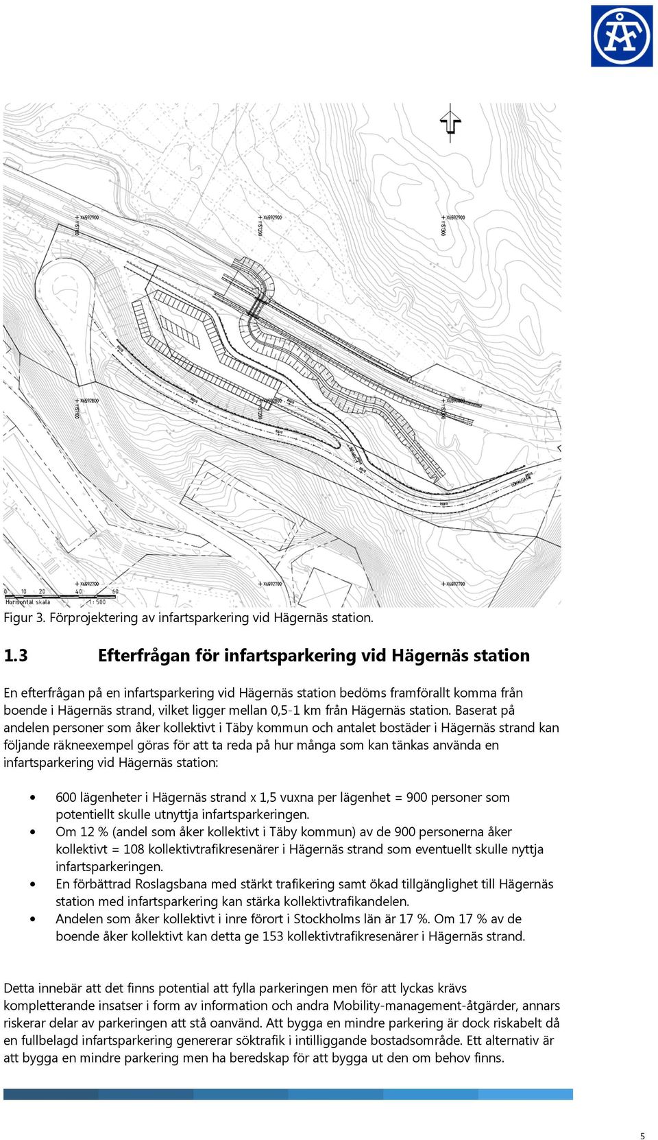 km från Hägernäs station.