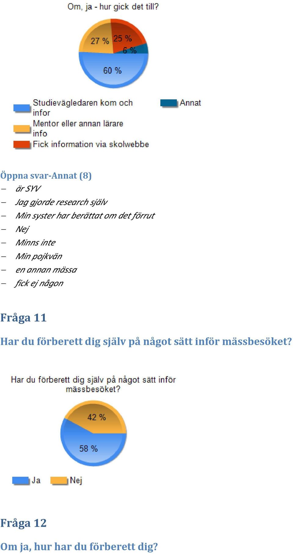 mässa fick ej någon Fråga 11 Har du förberett dig själv på något