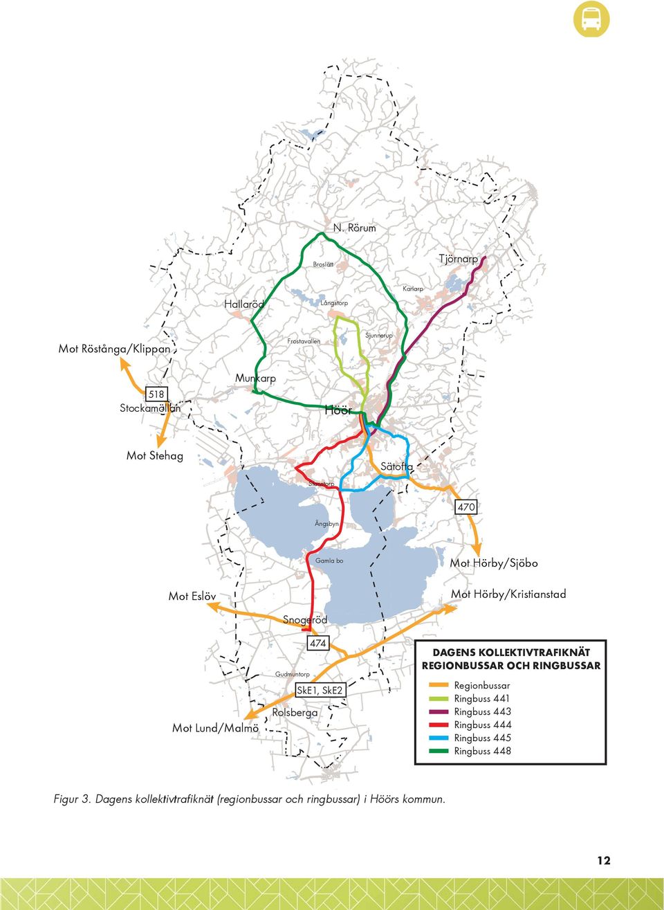 Snogeröd 474 Gudmuntorp SkE1, SkE2 Rolsberga DAGENS KOLLEKTIVTRAFIKNÄT REGIONBUSSAR OCH RINGBUSSAR Regionbussar Ringbuss 441