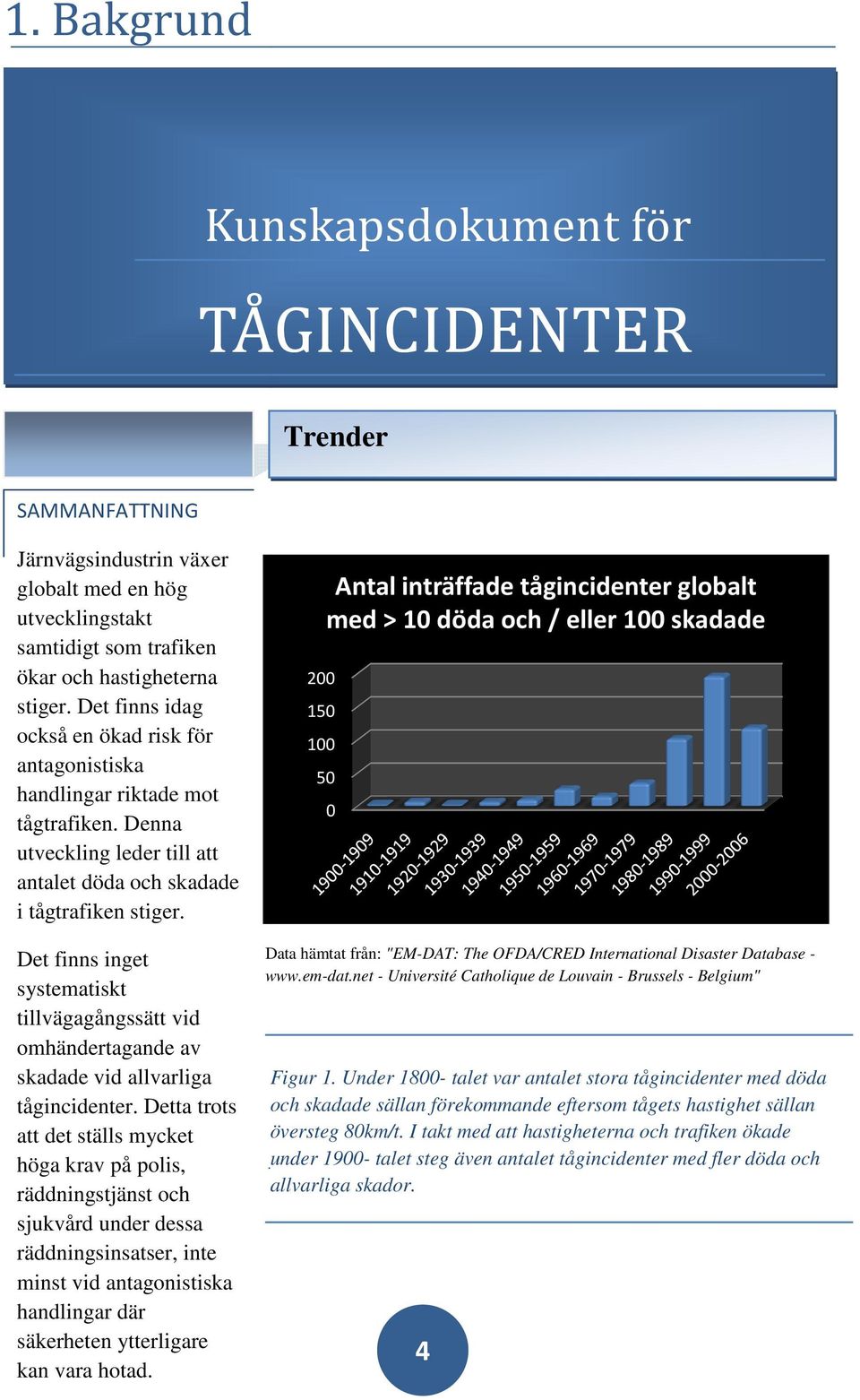 Det finns inget systematiskt tillvägagångssätt vid omhändertagande av skadade vid allvarliga tågincidenter.