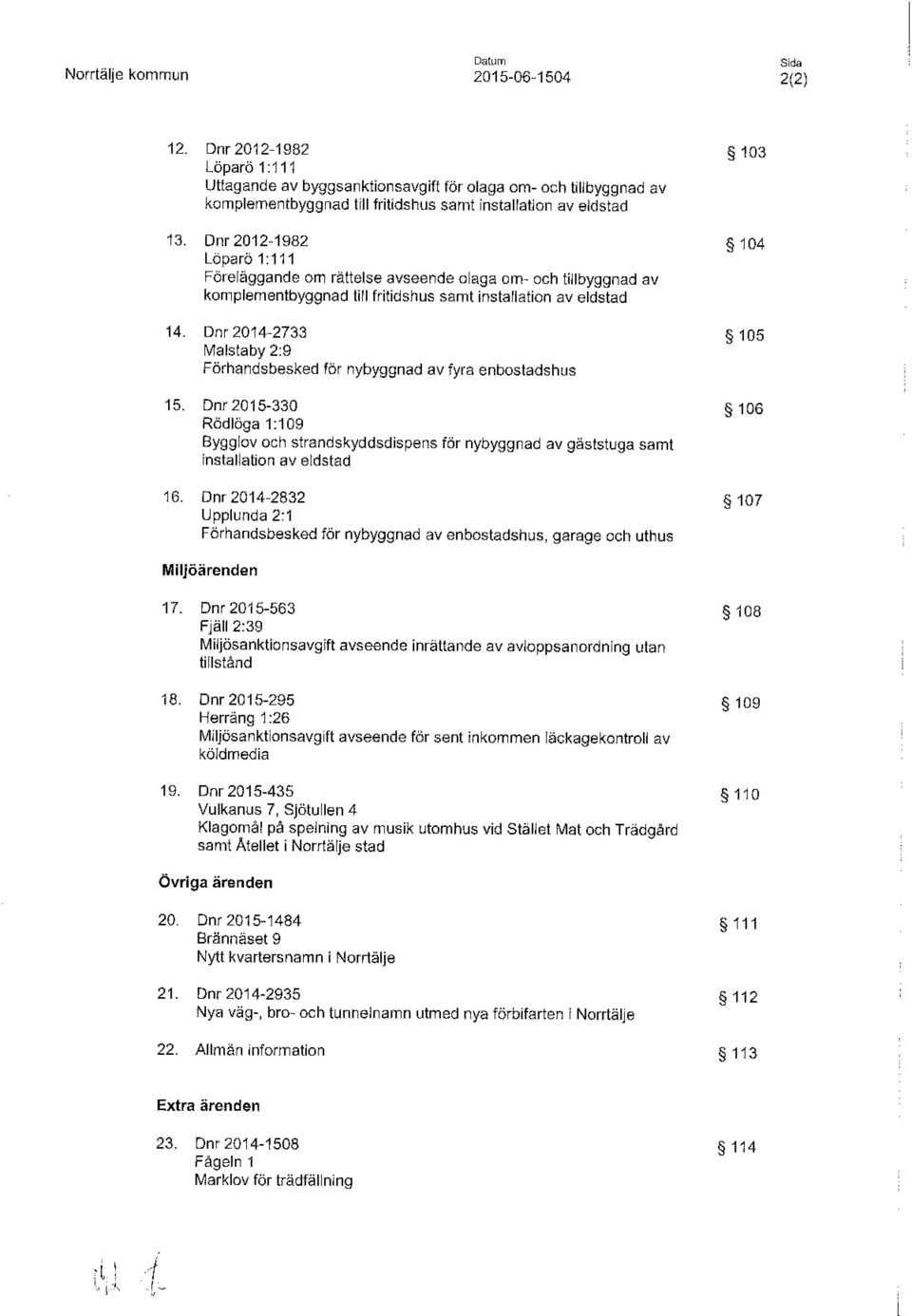 Dnr 2012-1982 Löparö 1:111 Föreiäggande om rättelse avseende olaga om- och tillbyggnad av komplementbyggnad till fritidshus samt installation av eldstad 14.