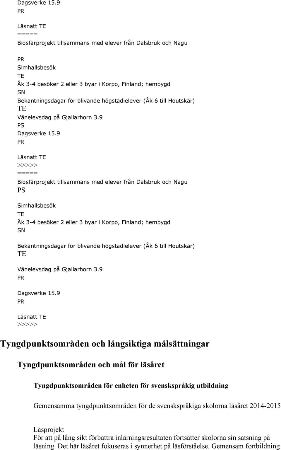 högstadielever (Åk 6 till Houtskär) TE Vänelevsdag på Gjallarhorn 3.