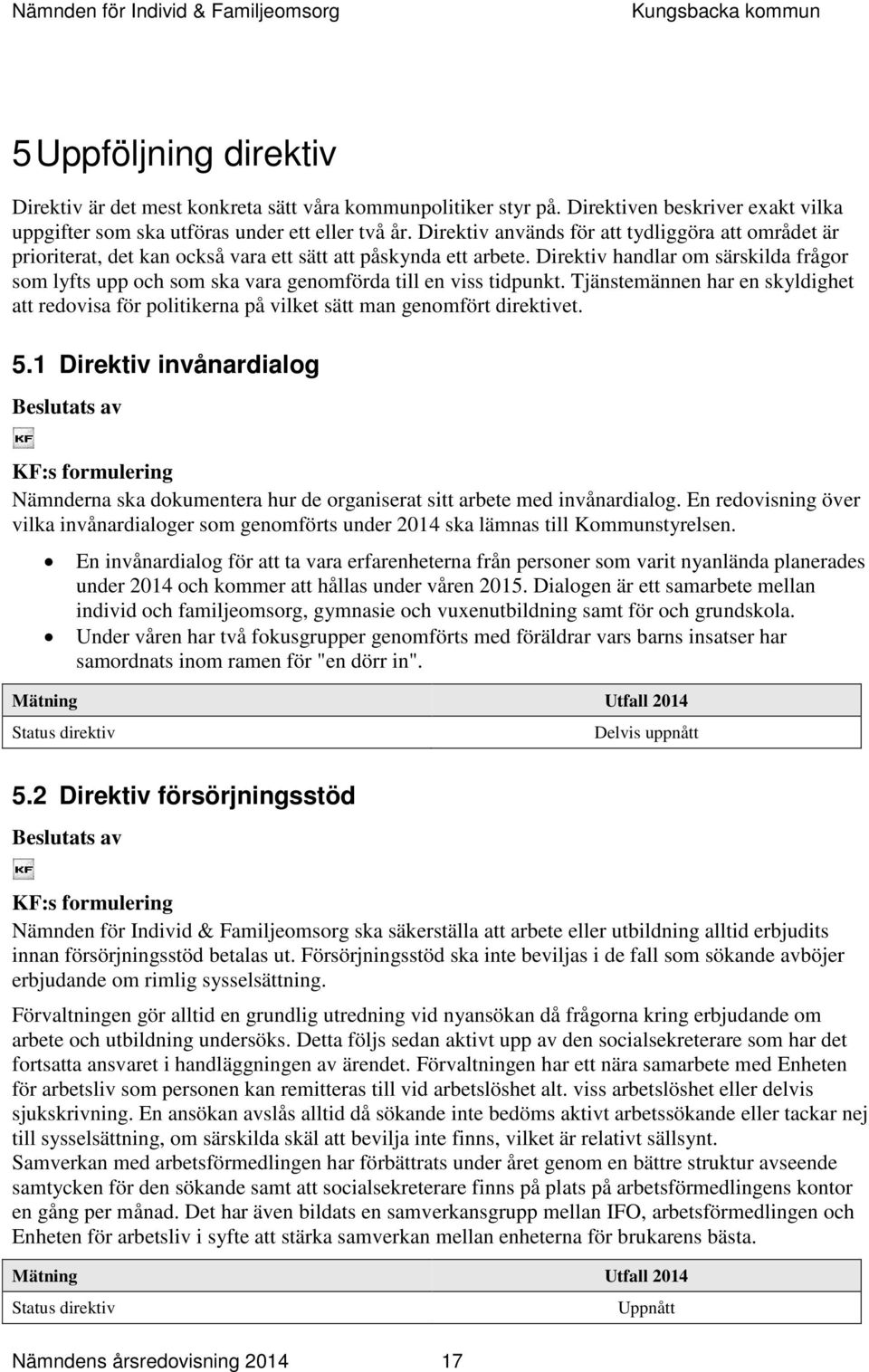 Direktiv handlar om särskilda frågor som lyfts upp och som ska vara genomförda till en viss tidpunkt.