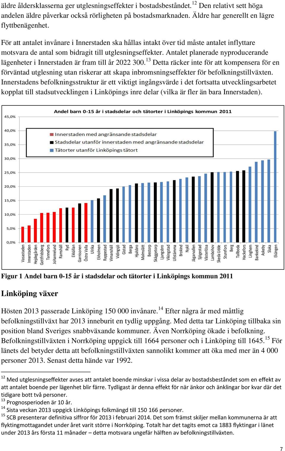 åldersklasserna ger utglesningseffekter i bostadsbeståndet. 12 Den relativt sett höga andelen äldre påverkar också rörligheten på bostadsmarknaden. Äldre har generellt en lägre flyttbenägenhet.