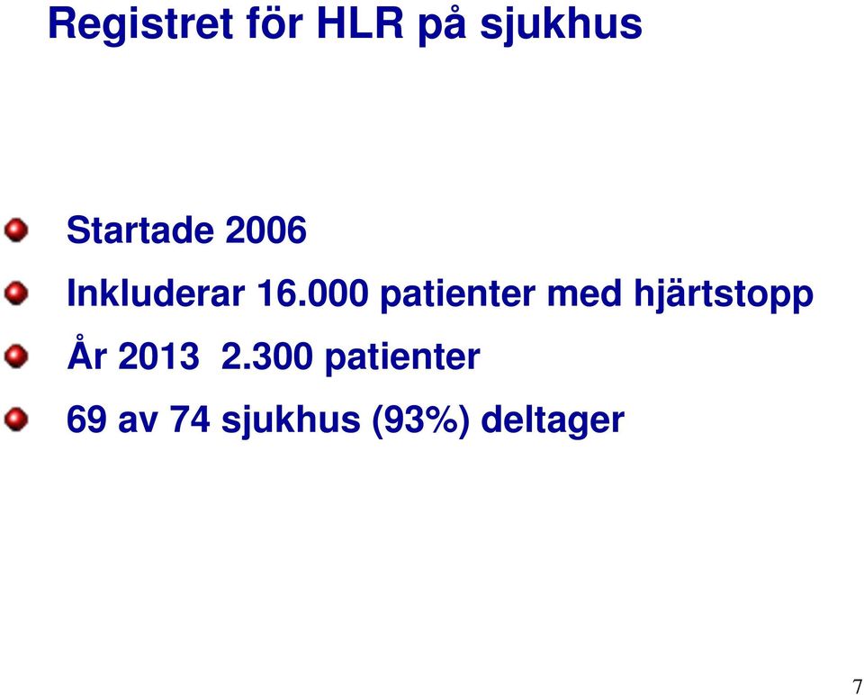 patienter med hjärtstopp År 213 2.