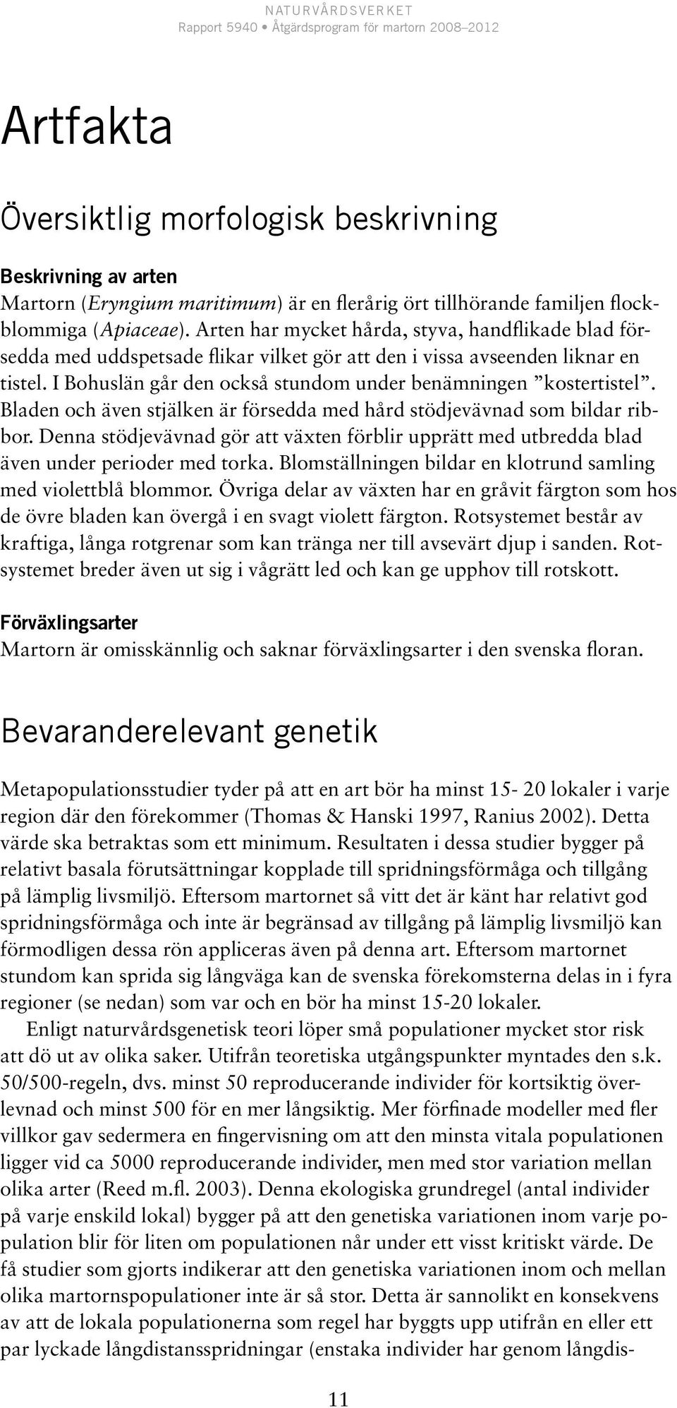 Bladen och även stjälken är försedda med hård stödjevävnad som bildar ribbor. Denna stödjevävnad gör att växten förblir upprätt med utbredda blad även under perioder med torka.