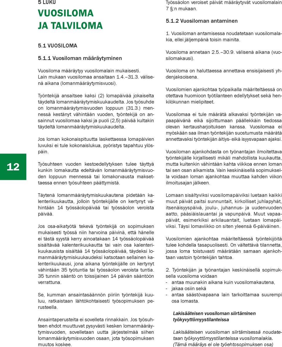 Jos loman kokonaispituutta laskettaessa lomapäivien luvuksi ei tule kokonaislukua, pyöristys tapahtuu ylöspäin.