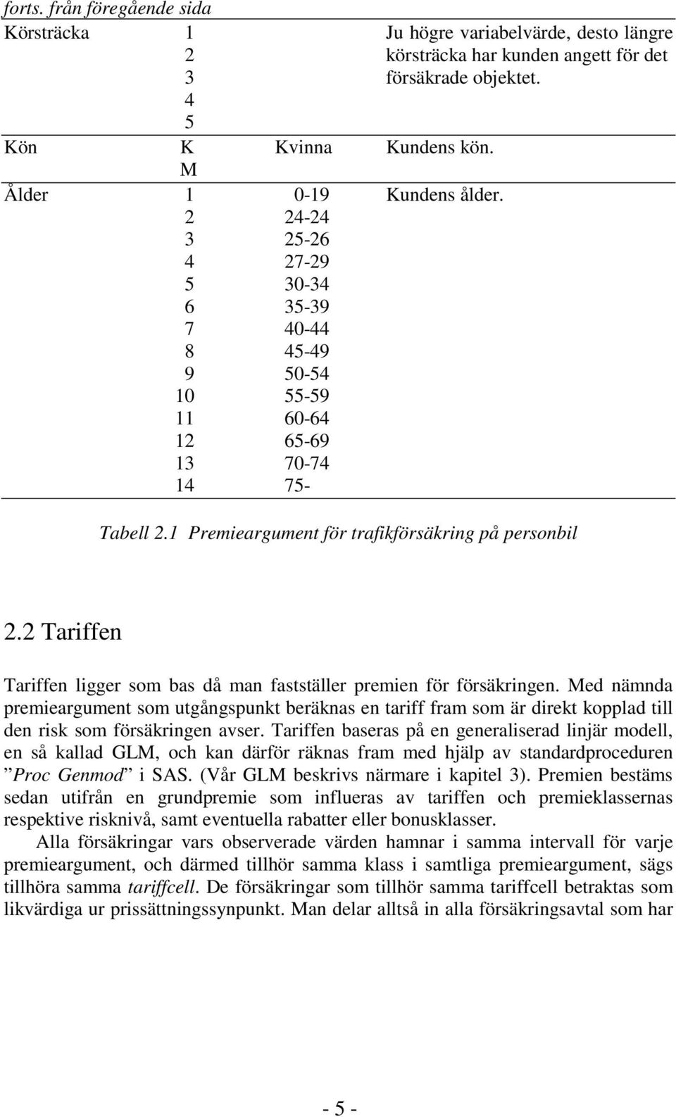 2 Tariffen Tariffen ligger som bas då man fastställer premien för försäkringen.