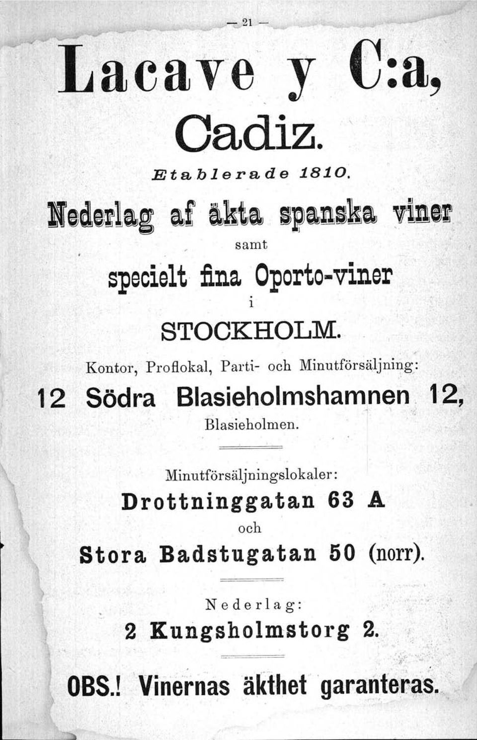 12, 1.-, Blasieholmen. I Minutförsäljningslokaler : Drottninggatan 63 A och.