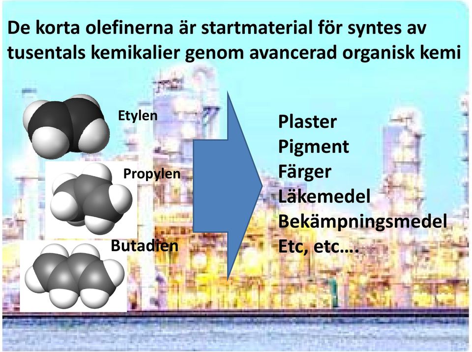 organisk kemi Etylen Propylen Butadien Plaster