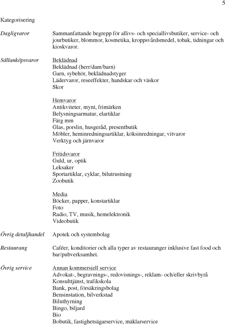 Glas, porslin, husgeråd, presentbutik Möbler, heminredningsartiklar, köksinredningar, vitvaror Verktyg och järnvaror Fritidsvaror Guld, ur, optik Leksaker Sportartiklar, cyklar, bilutrustning