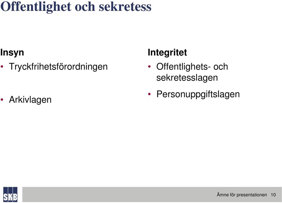 Integritet Offentlighets- och