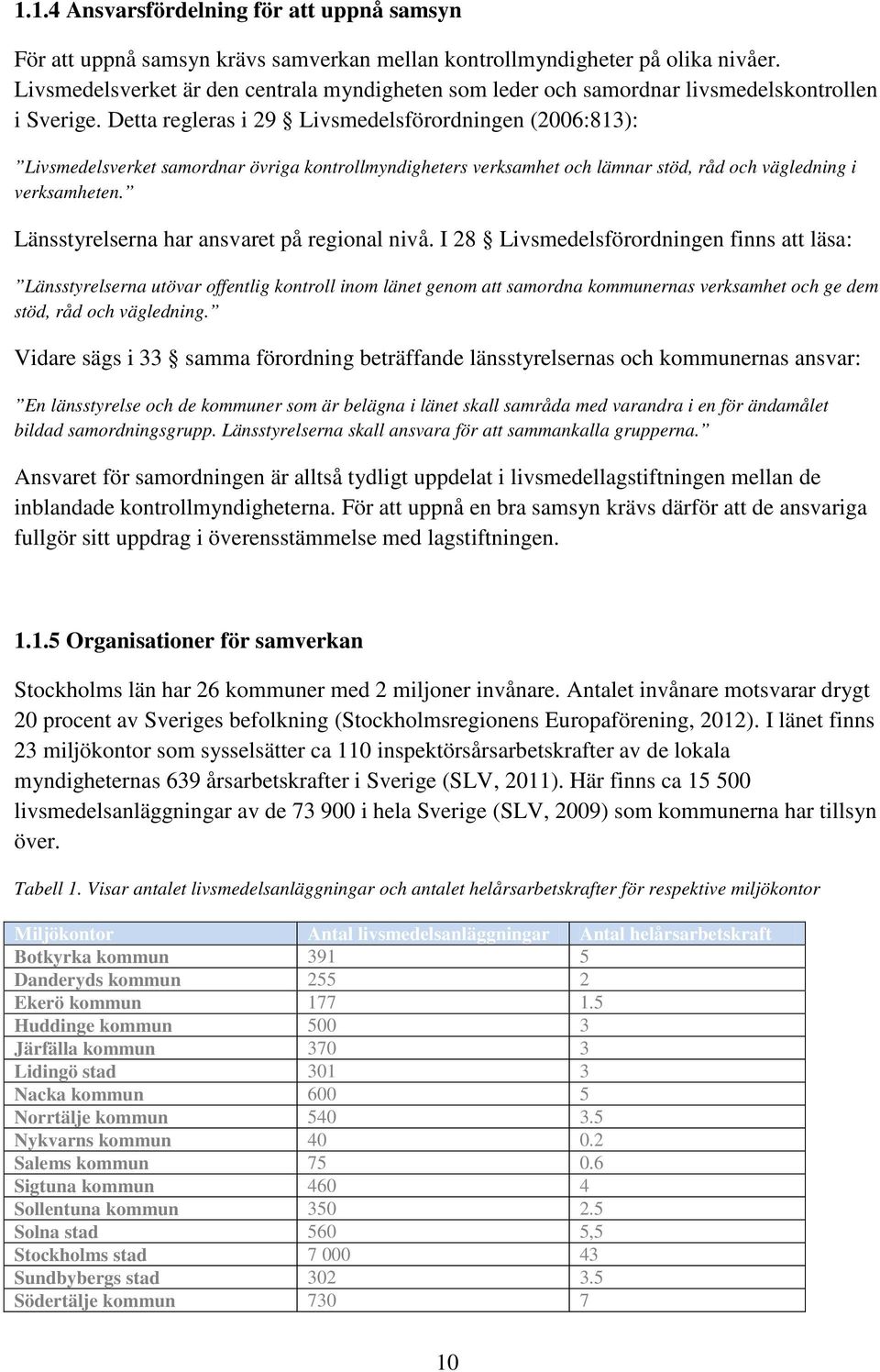 Detta regleras i 29 Livsmedelsförordningen (2006:813): Livsmedelsverket samordnar övriga kontrollmyndigheters verksamhet och lämnar stöd, råd och vägledning i verksamheten.