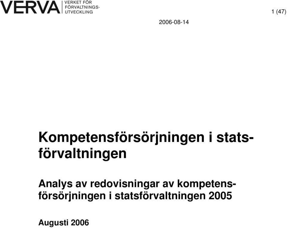 statsförvaltningen Analys av