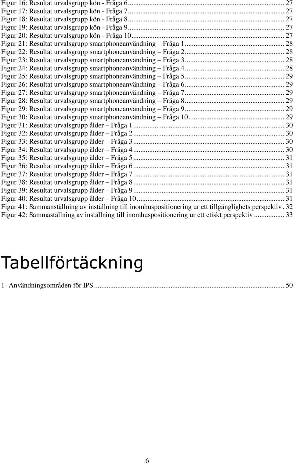 .. 28 Figur 23: Resultat urvalsgrupp smartphneanvändning Fråga 3... 28 Figur 24: Resultat urvalsgrupp smartphneanvändning Fråga 4... 28 Figur 25: Resultat urvalsgrupp smartphneanvändning Fråga 5.