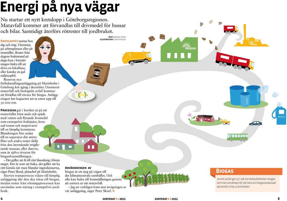 Rester från dagens fruktstund på dagis kan i fortsättningen bidra till att driva en lokalbuss, eller kanske en gul miljösopbil.