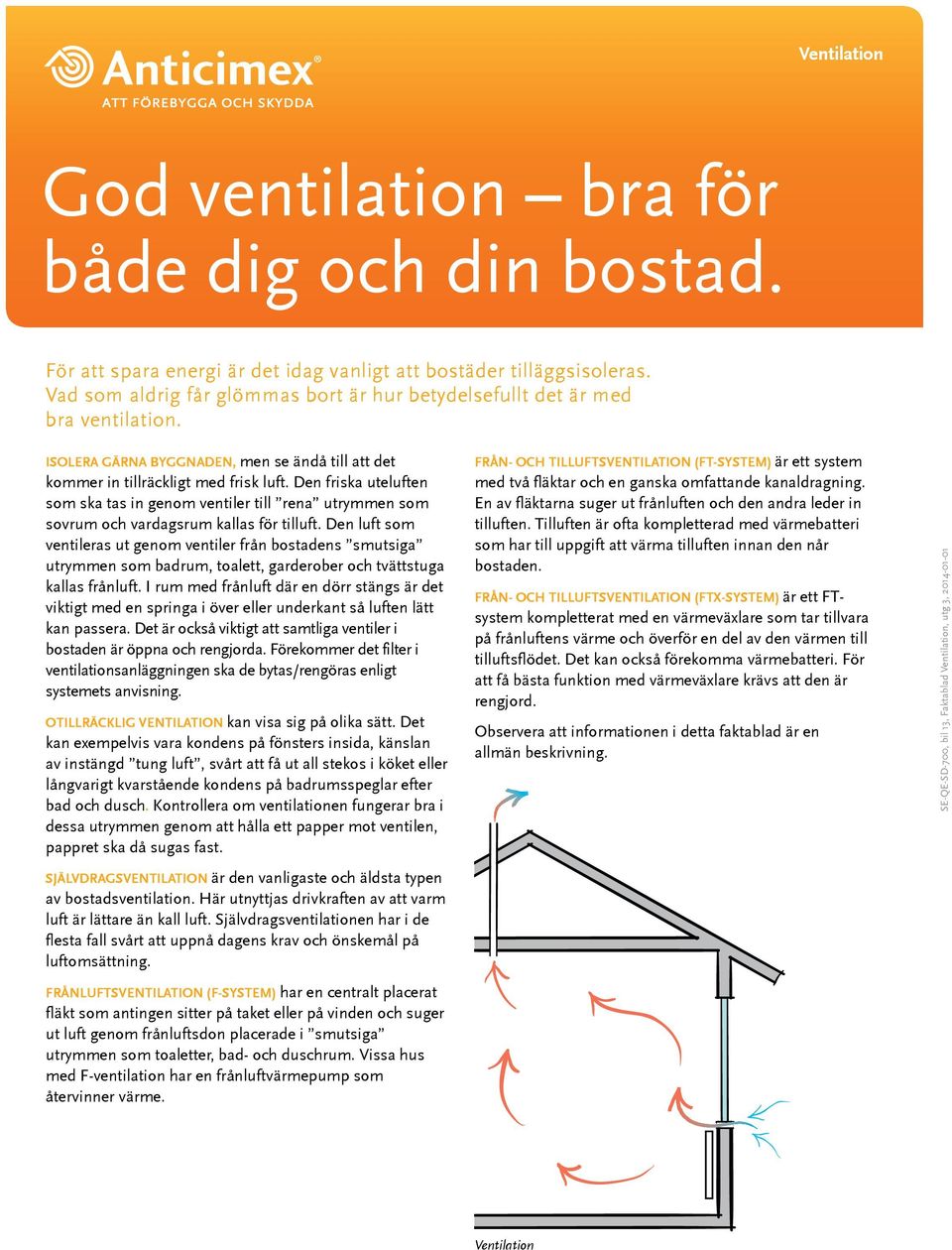 Den friska uteluften som ska tas in genom ventiler till rena utrymmen som sovrum och vardagsrum kallas för tilluft.