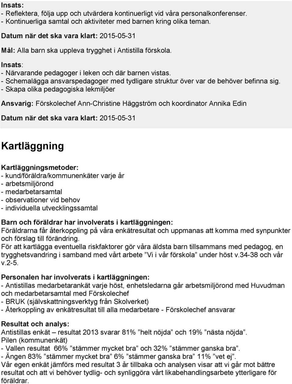 - Schemalägga ansvarspedagoger med tydligare struktur över var de behöver befinna sig.