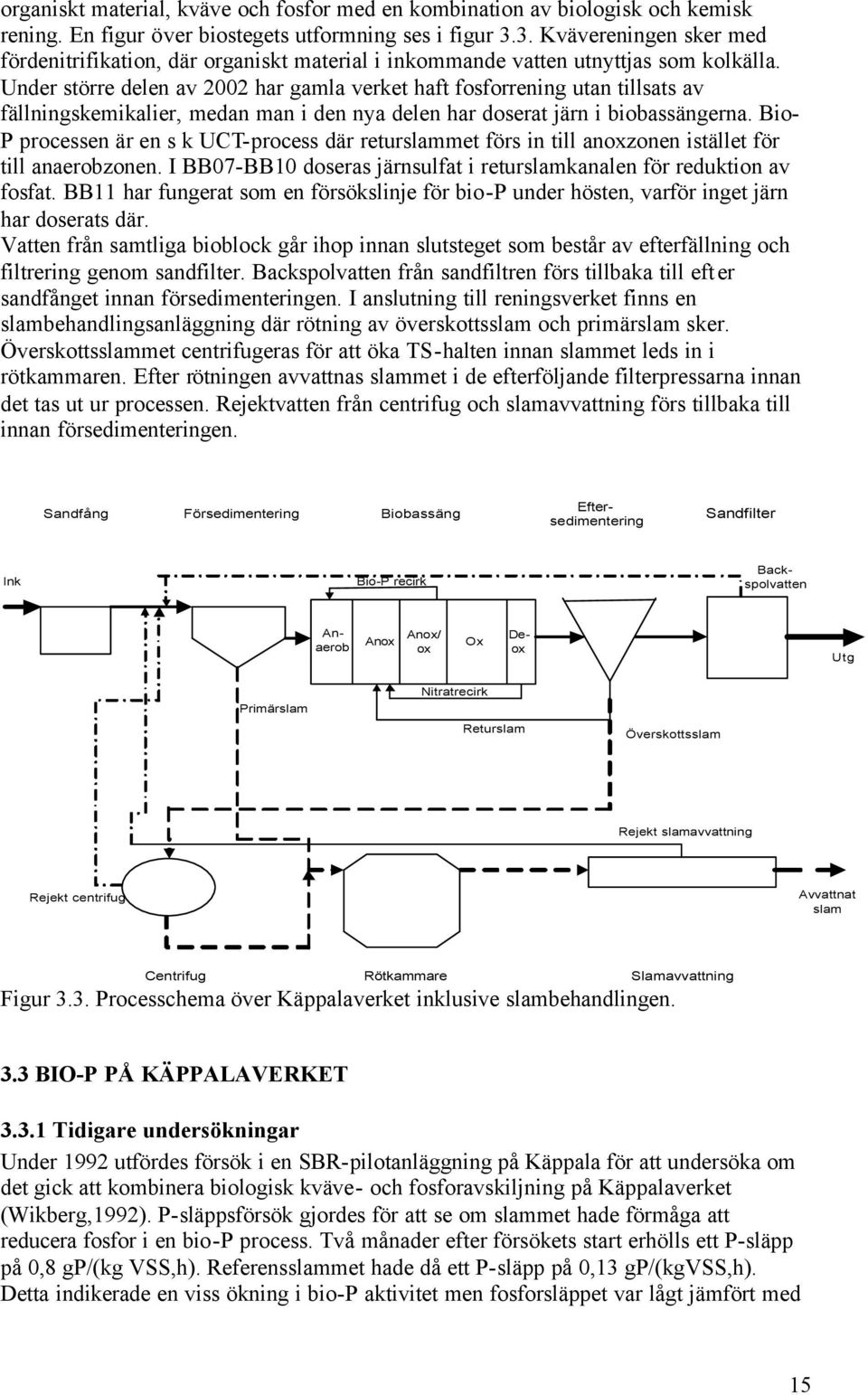 Under större delen av 2002 har gamla verket haft fosforrening utan tillsats av fällningskemikalier, medan man i den nya delen har doserat järn i biobassängerna.