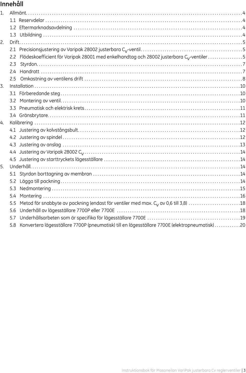 4 Gränsbrytare.........................................................................................11 4. Kalibrering...12 4.1 Justering av kolvstångsbult...12 4.2 Justering av spindel...12 4.3 Justering av anslag.