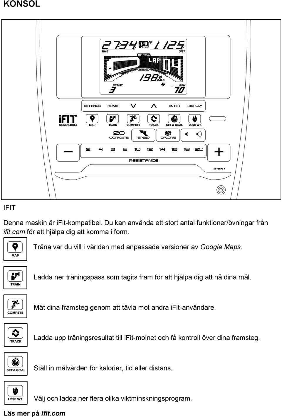 Ladda ner träningspass som tagits fram för att hjälpa dig att nå dina mål. Mät dina framsteg genom att tävla mot andra ifit-användare.