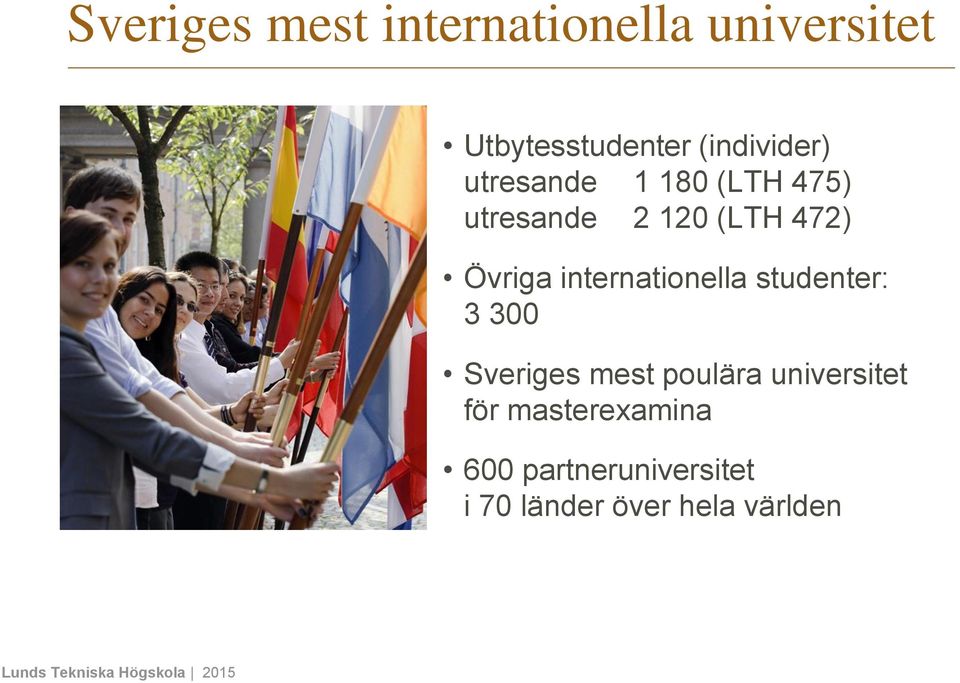 Övriga internationella studenter: 3 300 Sveriges mest poulära