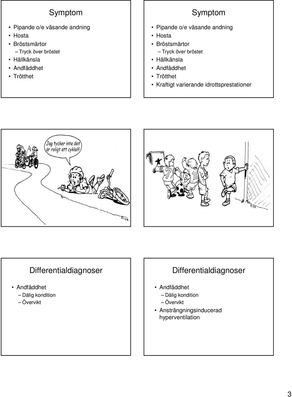 idrottsprestationer Differentialdiagnoser Dålig kondition Övervikt