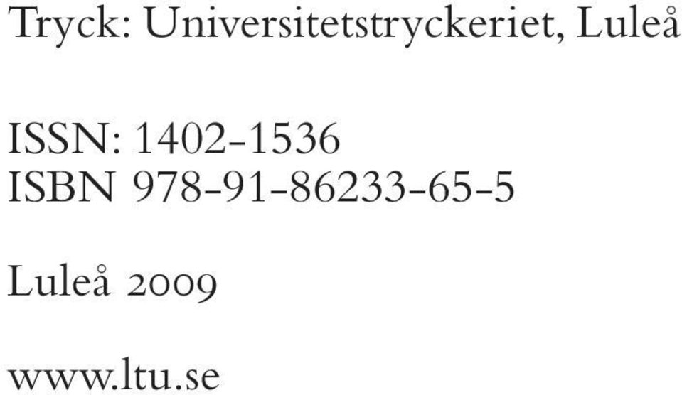 Luleå ISSN: 142-1536