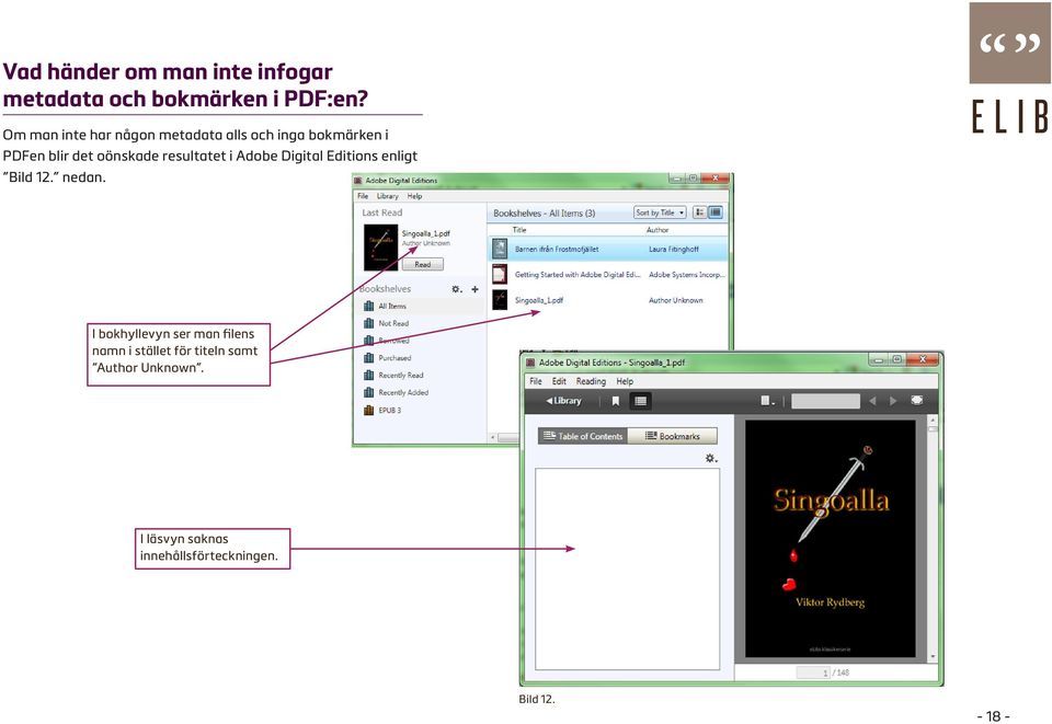 resultatet i Adobe Digital Editions enligt Bild 12. nedan.