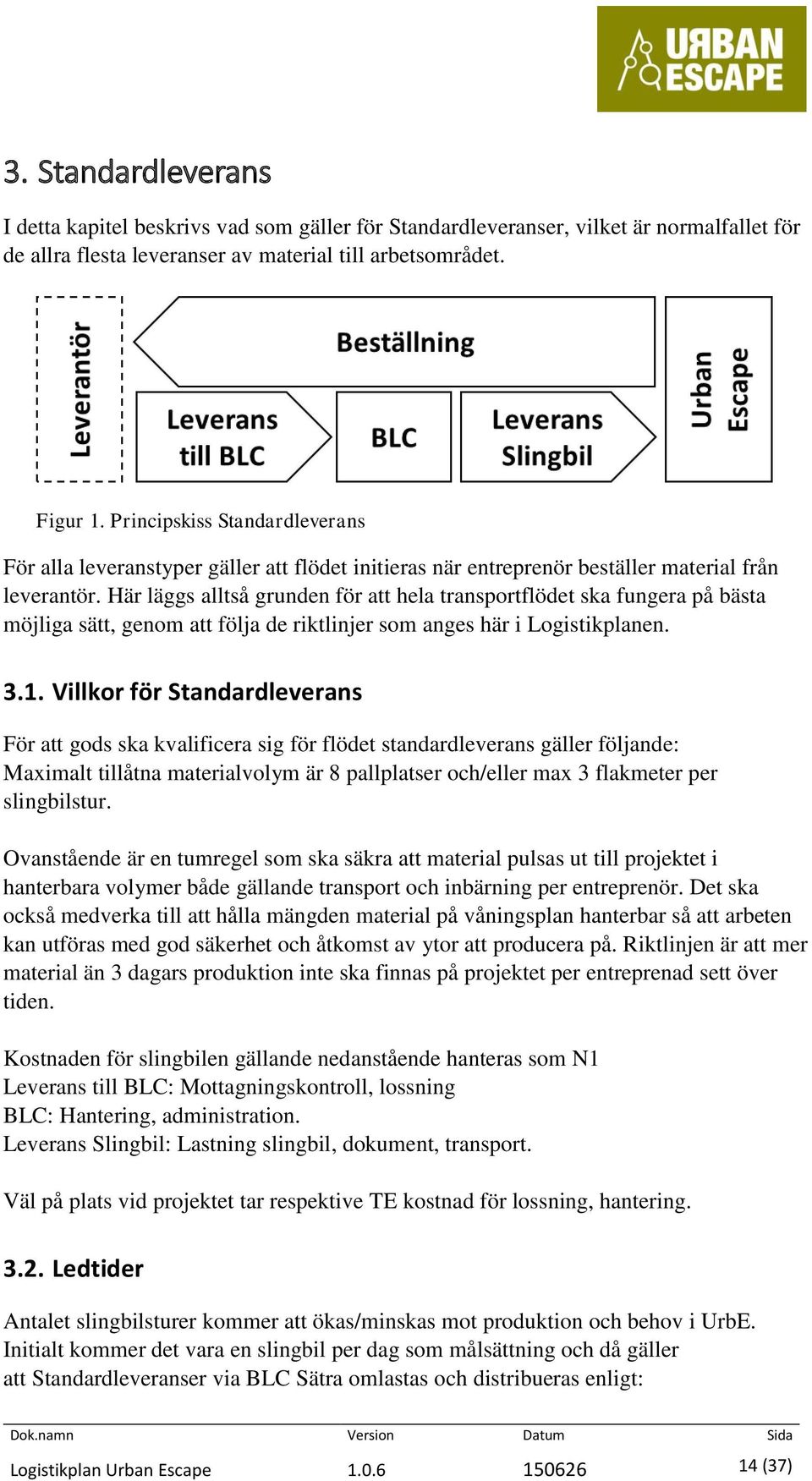 Här läggs alltså grunden för att hela transportflödet ska fungera på bästa möjliga sätt, genom att följa de riktlinjer som anges här i Logistikplanen. 3.1.